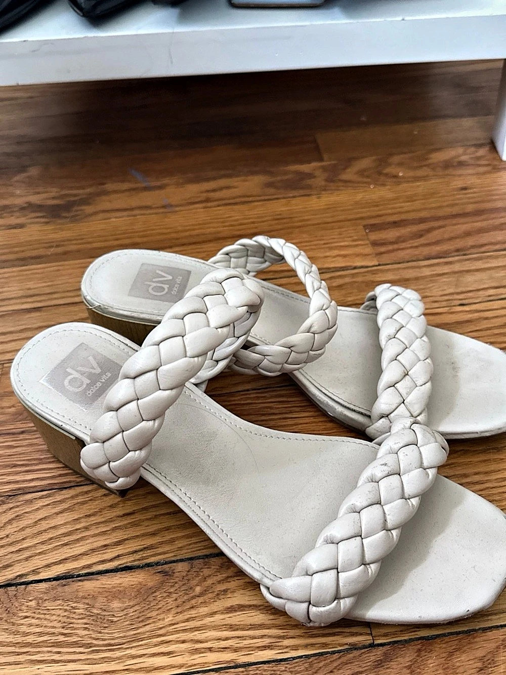 DV Dolce Vita Braided Strap Sandals in White